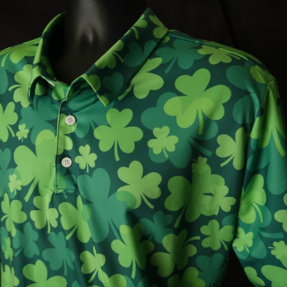Green Irish Shamrocks Arvil Hill Polo (XL) SOFT!! ☘️☘️ ⛳️ - Picture 2 of 8